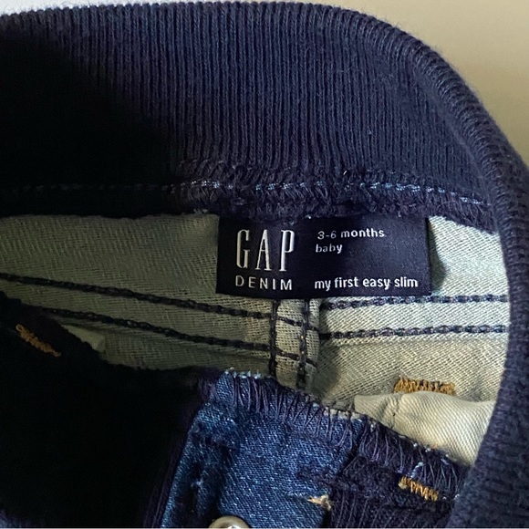 Gap jeans size 3-6 months “My first easy slim” comfy wide waist band baby EUC - Picture 9 of 13